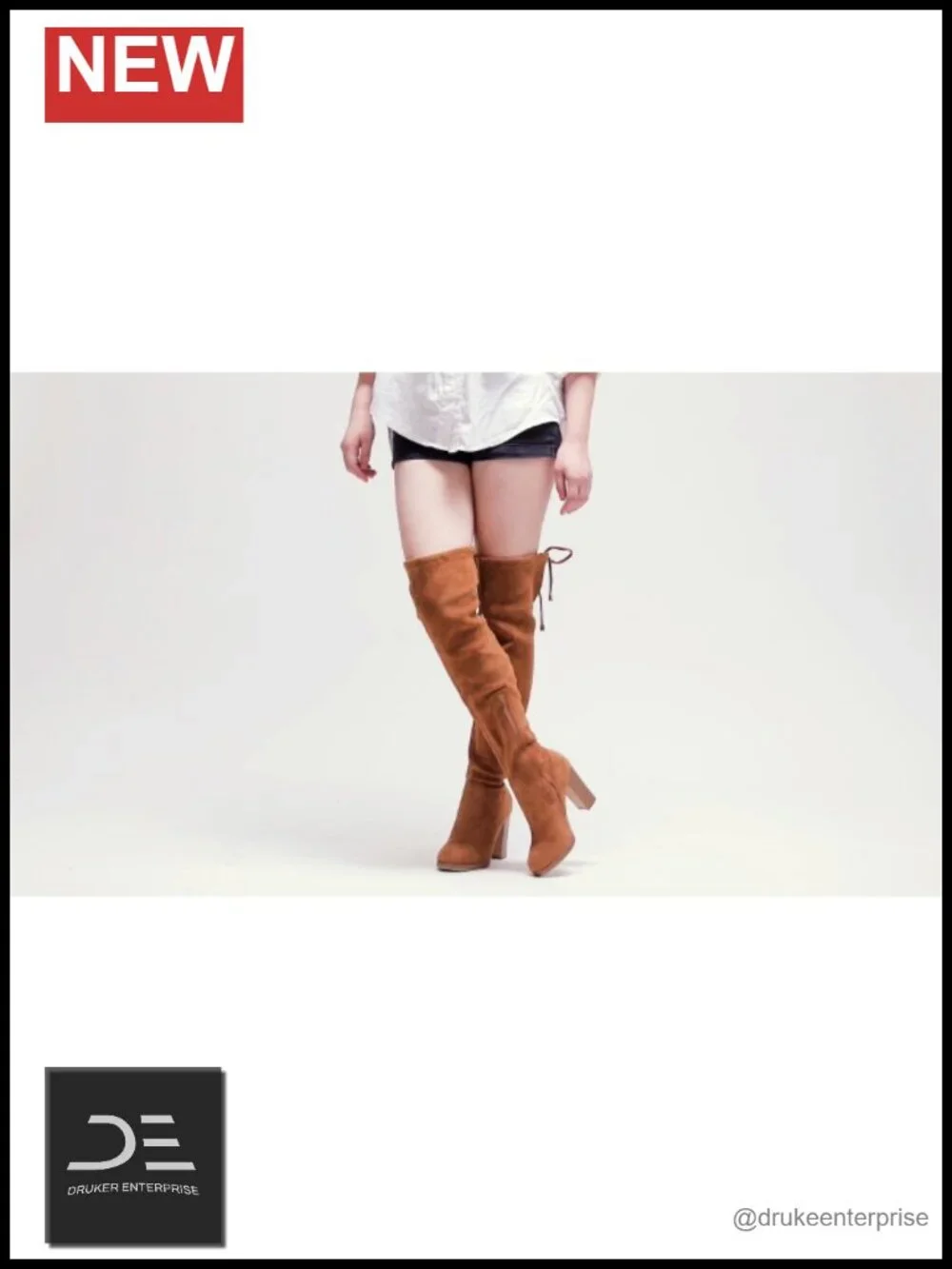 Women's Suede Thigh High Tall Chunky Platform Over The Knee Boots